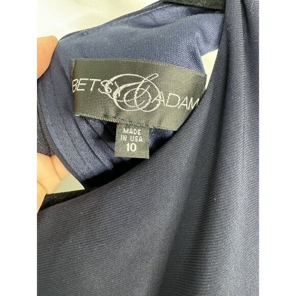 Betsy & Adam Navy Blue Beaded Flapper Dress Cocktail Wedding Guest Size 10 - Picture 2 of 11